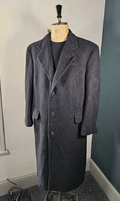 Vintage Christian Dior Monsieur Wool Overcoat Men's UK 46/48 1980s Black Classic - Image 1 of 4