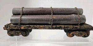 Custom O / O27 32' Flat Car with Log Load & Lionel Postwar Trucks - Ref. 5.LG - Picture 1 of 10
