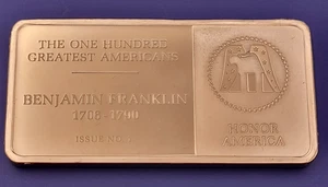 Franklin Mint 100 größte amerikanische Bronzebarren Kunstbarren - Wählen Sie Ihre Barrenausgabe # - Bild 1 von 200