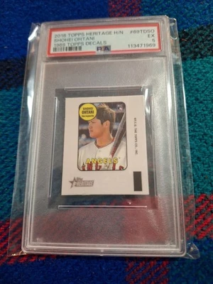 2018 Topps Heritage High Numbers Shohei Ohtani 1969 Decals Rookie RC PSA 5 - Image 1 of 2