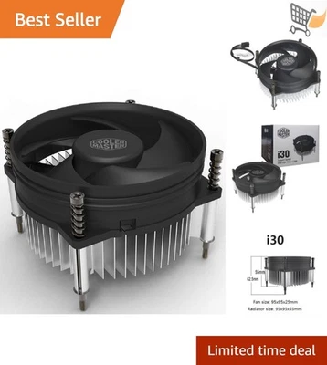 Cooler Master CPU Cooler Low Noise 92mm Fan Aluminum Heatsink for Intel LGA - Image 1 of 4