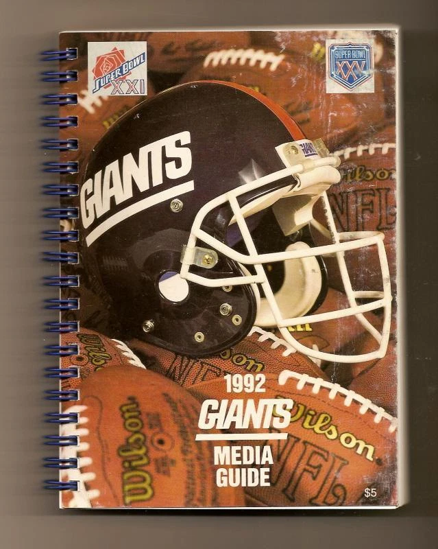 New York Giants Media Guide 1992 fútbol americano NFL Foto 1 de 1