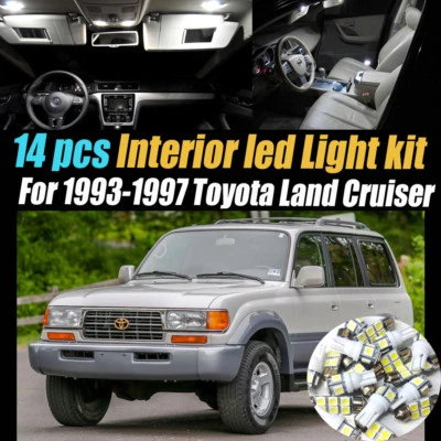 14Pc Super White Interior LED Light Bulb Kit Pack for 93-97 Toyota Land Cruiser - Image 1 of 4
