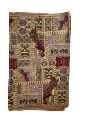 TRADITIONAL CASHMERE MICRO HAND EMBROIDERED DAUR SHAWL PASHMINA NEW - Image 1 of 4