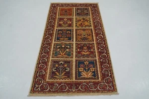 3 x 6 Fuß Beige Bakhtiyar Afghan Handgeknüpft Kurz Orientalisch Läufer Teppich - Bild 1 von 14