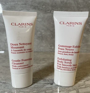 New LOT Clarins Gentle Foaming Cleanser Exfoliating Body Scrub No Box Travel - Picture 1 of 3