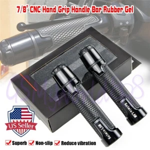 Fit For GSXR600/750 TL1000 SV650 Black Motorcycle 7/8" Hand Grip Handle Bar Gel - Foto 1 di 5