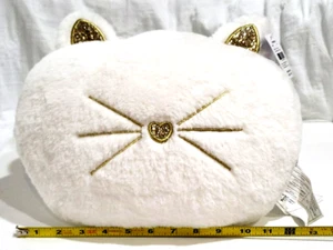 Claire’s super weich gold weiß Kätzchen Katze Plüsch Bett Kissen Bettwäsche Zimmer Dekor NEU - Bild 1 von 8