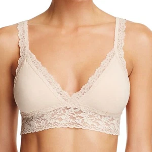 Hanky Panky Suprima Baumwolle gepolstert Spitze Bralette in Chai $ 68 Neu mit Etikett Größe Small - Bild 1 von 3