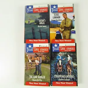 Lot of 4 Vintage Texas Love Stories Men Most Wanted Paperback Books - Imagen 1 de 10