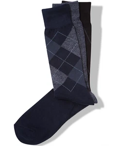 Perry Ellis Portfolio Mens Dress Socks 3 PK Dark Patterned Colors Size 7-12 NEW - Picture 1 of 22