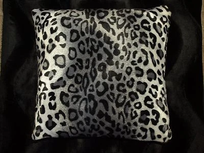 Snow Leopard Pillow Cover Faux Fur Pillow 16x16 (set of 2) - Image 1 of 2