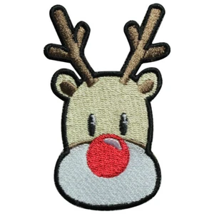 ReinDeer Christmas Iron On Patch Sew On Badge Embroidered Cloth Patch - Foto 1 di 1