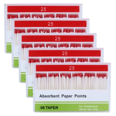 5X AZDENT Dental Absorbent Paper Point 25# Taper .06 For Root Canal Cleaning - Image 1 of 4