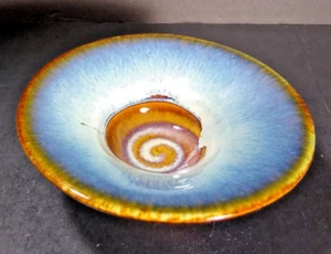 Bill Campbell pottery small round dish/votive holder with crease near center - Picture 1 of 6