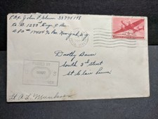APO 17404 1283rd ENGR (C) Bn 1945 Censored WWII Army Cover Soldier's Mail 