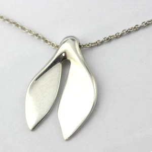 Collana Tiffany & Co. coda di balena foglia 16" argento 925 originale #1254 - Foto 1 di 6