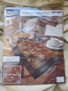 Meradiso Wende Organza Tischdecke Silber Gold Eid Weihnachten 85cm x 85cm - Bild 1 von 7