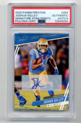 JOSHUA KELLEY ROOKIE AUTO 2020 Prestige #264 Xtra Points Chargers RC PSA 9 AUTO - Image 1 of 2