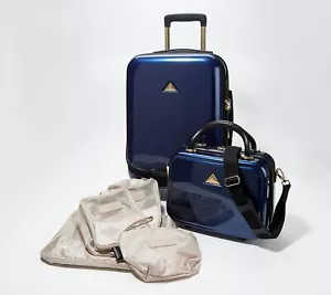 Triforce Hardside Carry- On and Beauty Case with Packing Cubes in Navy - Picture 1 of 7