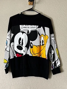 Mickey Mouse Pluto Donald Duck Disney Sweatshirt Sz Small - Picture 1 of 2