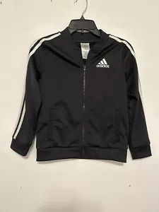 adidas Girls' Youth Tricot Full Zip Jacket, Medium 10/12 Black And White - Picture 1 of 11