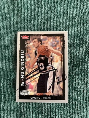 Fleer #117 2008-09 MANU GINOBILI firmado a mano automático en tarjeta autógrafo Spurs Hof Foto 1 de 3