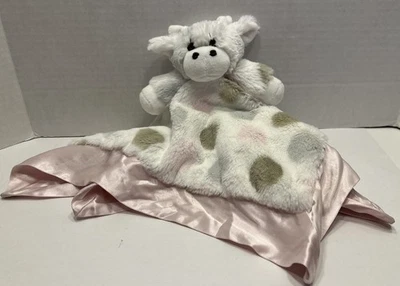 Manta de seguridad Little Giraffe felpa vaca Lovey bebé rosa gris verde lunares Foto 1 de 4