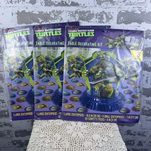 Lote de 3 juegos de kits de decoración de mesa de fiesta de tortugas ninja mutantes adolescentes - Imagen 1 de 5