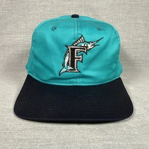 cappello snapback vintage anni 90 FLORIDA MARLINS mlb baseball gemelli berretto teal nero Miami - Foto 1 di 8