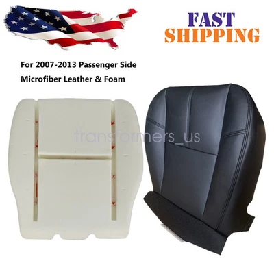 For 2007-2013 GMC Sierra 2500HD Passenger Bottom Seat Cover Black & Foam Cushion - Изображение 1 из 4