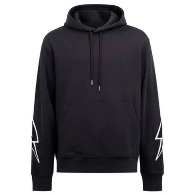 J. Lindeberg 男式 JL Strike 连帽衫 FMJS05283 黑色 中小型 全新 Lightning — 第 1/4 张图片