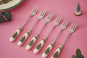 Spode - Christmas Tree - Pastry Fork Set of 6 - 228597N - Picture 1 of 2