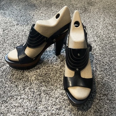 Sandalias Via Spiga de cuero de madera talla 10 Foto 1 de 4