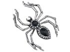 Pirate Gun Metal Crystal Rhinestone Black Jeweled Spider Insect Pin Brooch Su