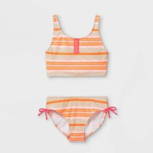 Girls' Striped Midkini Set - Art Class™ Size XS 4/5 - Picture 1 of 5