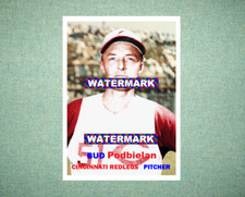 Bud Podbielan Cincinnati Redlegs 1957 Style Custom Baseball Art Card