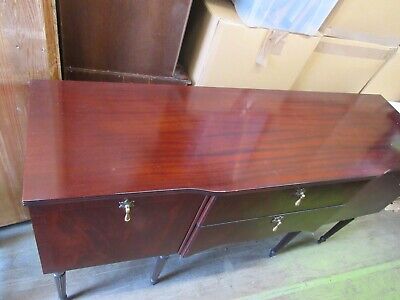 Vintage Mahogany Sideboard 2 Draw & 2 Cupboard With Shelves • 8.35£