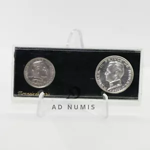 Monaco Coffret Essai 1 et 5 francs 1960 Rainier III SPL Argent/Nickel Monnaie - Imagen 1 de 5