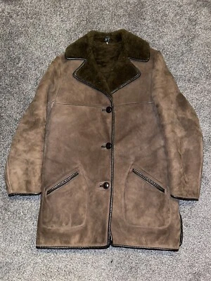 Womens K&M Coat, Size 14 - 16,  Real Sheep Skin, Brown, Sherpa Style, Long - Image 1 of 4