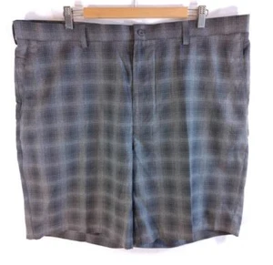 New Men's PGA Pro Series SHORTS Size 42 Black Gray Plaid Flat Front 10" inseam - Picture 1 of 5