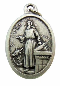 Saint Luke Medal 3/4 Inch Metal Catholic Saint Pendant Gift Made in Italy - Picture 1 of 1