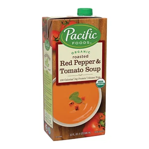 32 Oz. Pacific Foods Organic CREAMY Roasted Red Pepper & Tomato Soup-Tangy Sweet - Picture 1 of 12
