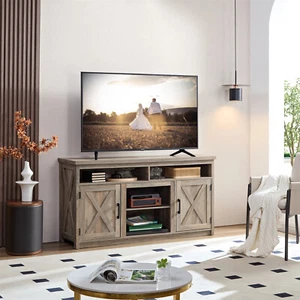 Farmhouse TV Stand Entertainment Center TV Media Console for TVs Up to 65" New - Picture 1 of 8