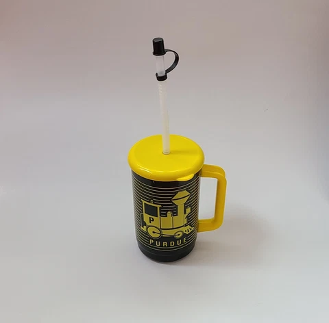 Vintage Whirley Purdue Children's Mug w/ Straw Cover