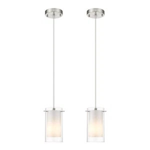 Modern Glass Pendant Light 2 Pack, Adjustable Hanging Pendant Lighting Kitche... - Picture 1 of 7