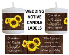 SUNFLOWER WEDDING FAVORS CANDLE LABELS