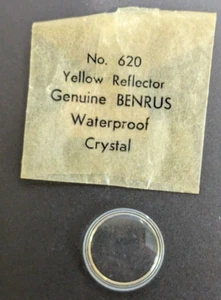 Genuine Benrus 620 Waterproof Acrylic Wrist Watch Crystal w/ Yellow Reflector - Picture 1 of 6