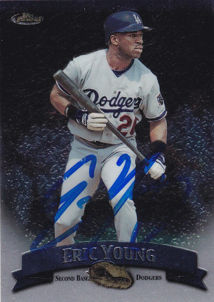 ERIC YOUNG LOS ANGELES DODGERS SIGNED CARD GIANTS ROCKIES RANGERS BREWERS CUBS Foto 1 de 1