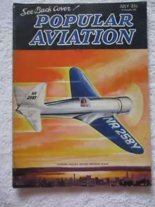 1936 JULY POPULAR AVIATION MAGAZINE - HOWARD HUGHES' PLANE COVER - Imagen 1 de 7